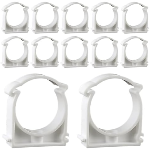 TONGIHS 10 pezzi Universale Singolo Tubo Clip, Fascetta Stringitubo Singola a Scatto, Morsetti per Tubi in Plastica, 61 mm Tubo Clip - per il Fissaggio di Tubi in Cucine,Bagni e Piscine(Senza viti)