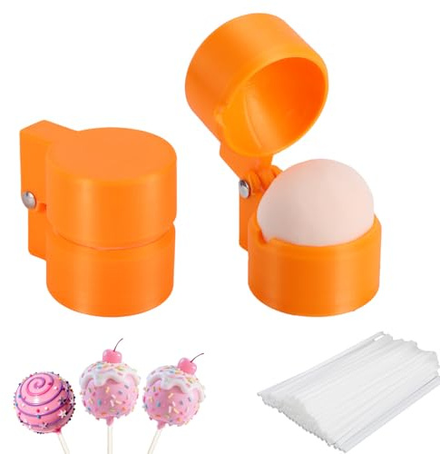 2st Runda Cake Pop-Formar med 100st Pinnar, Cirkulära Cake Pop-Utskärare och Pusher 3D-Former Tryckta Pressset Hembakning Bröllop Desserter Födelsedagsfester Gör-Det-Själv Verktyg Tillbehör