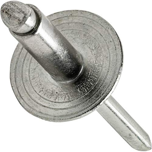 Fastenere Large Flange Pop Rivets - 3/16 x 1/4 (25 Pack) Heavy Duty, Stainless Steel Blind Rivets, Open End 6-4 Grip Range .188 - .250, Corrosion Resistant, High Tensile & Shear Strength