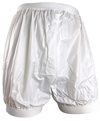 Haian Unisex-Inkontinenz-Schlupfhose für Erwachsene aus Kunststoff, Komfort-Hose, Weiß, Größe M
