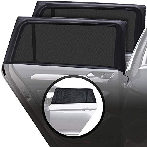 CARAMAZ Sonnenschutz Auto Kinder mit UV Schutz - Größe M für kleine bis mittlere Scheiben - 2 Stück, Farbe: Schwarz, kompatible mit Personenkraftwagen