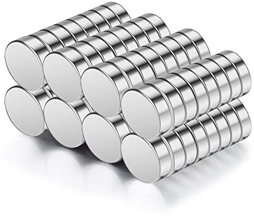Wukong 64 Pack Magneti al Neodimio, Potenti Magneti Rotondi, Magneti per Lavagne Magnetiche, Calamite per Lavagne Frigo, Lavagne Nere, Mappe(8mm x 3mm)