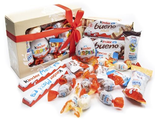 VILAER Scatola Cioccolatini Regalo, Originale, San Valentino, Regalare per Compleanni, Anniversari, Confezione Assortita di Cioccolatini Preferiti, Varietà (KINDER)