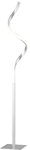 HOMCOM Dimmable Floor Lamp for Living Room, Modern Spiral Standing Lamp with 3 Adjustable Brightness and Square Base, Silver
