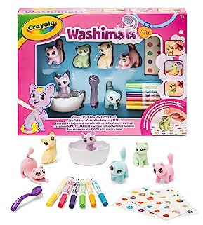 CRAYOLA - Washimals Pets 74-7515 Activity Set with Stickers in Pastel Colours, for Colouring and Bathing Baby Animals, Play and Gift for Children from 3 Years