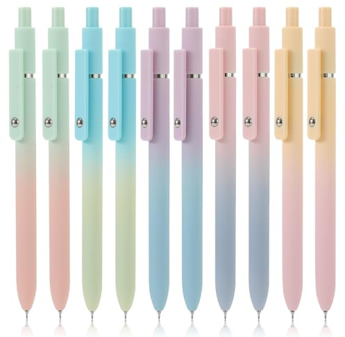 FIOVER 10pcs Gel Pens Black Ink Medium Point 0.7mm Pens Smooth Writing High-End Series Cute Ballpoint for Journaling Note Taking, Office School Supplies Gifts for Women and Men