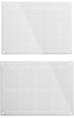 Knadgbft Magnetischer Acrylkalender, Wochenkalender für Den Kühlschrank, Trocken Abwischbarer Tafelkalender für Den Kühlschrank, Wiederverwendbarer Planer, Geschenk für die Organisation zu Hause