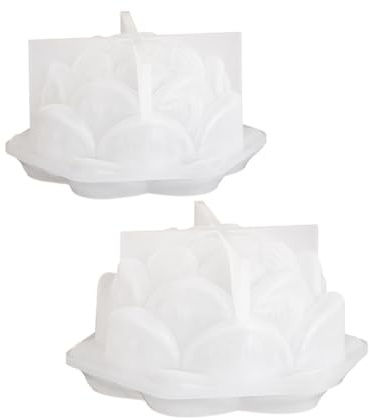 Fangxuee 4 Piezas de Moldes de Silicona para Velas de Grandes en 3D, Hechos A Mano, para Hacer Jabón de Resina y Yeso para Aromaterapia con Flores