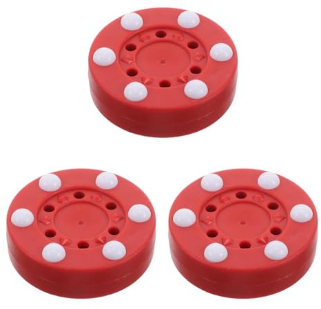 Besportble Palet De Hockey ExtéRieur 3 PièCes en PP Rouge pour EntraîNement Professionnel Et CompéTitions Accessoires De Hockey pour Hommes Et Femmes RéSistant Aux IntempéRies