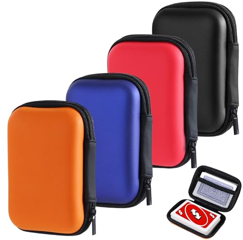 TYSM-CC Confezione da 4 Custodie per Carte da Gioco Premium in Tessuto Ultra-Resistente, Scatola Protettiva Impermeabile - Design Compatto Antishock per Collezionisti, Giochi di Ruolo e Tornei