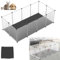 UISEBRT Freigehege mit Bodenplatten und wasserfester Komfort‑Matte, 12PC Set, modularer Laufstall, 143×73×46 cm – für Kleintiere & Welpen, Hundebox, Kaninchenkäfig, Freilaufgehege für Hunde