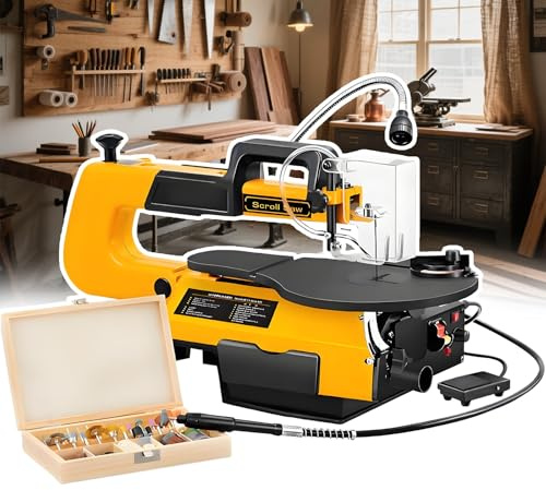Sega a scorrimento a velocità variabile, motore da 180 W con 550-1600 giri/min, capacità di taglio 50 mm, ideale per progetti di lavorazione del legno e artigiani