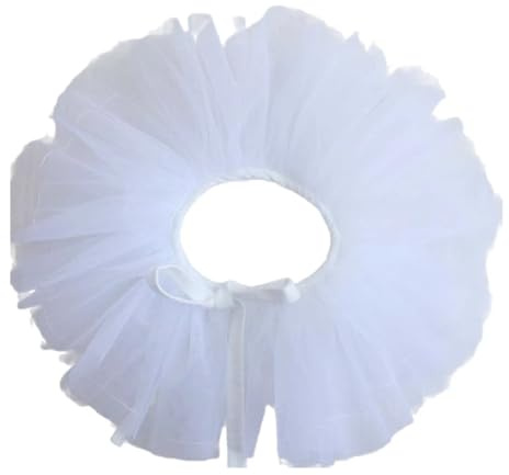 IRGVJIFR Scialle con Colletto Finto Scialle da donna con colletto finto arricciato, stile retrò, in tulle a strati, staccabile, decorativo Decorazioni(White)
