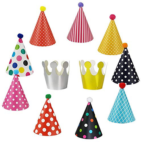 Partyhüte Geburtstag Hüte Kronen Set für Geburtstag Festival Party Geburtstag Party Feier Dekoration- 11 PCS