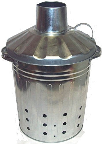 Ambassador Mini Metal Galvanised Garden Incinerator Bin Fire Pit 42cm x 25.5cm