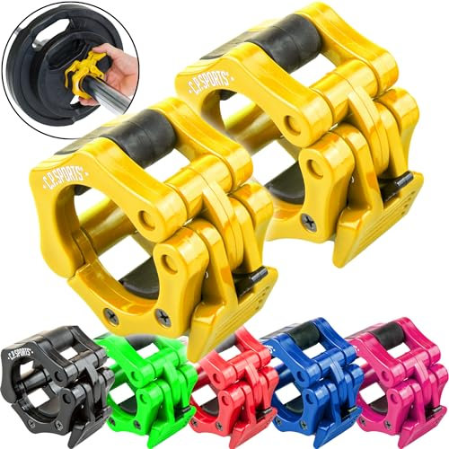 C.P.Sports Olympia - Par de cierres rápidos de 50 mm para barras de pesas | Cierre de pinza de plástico – seguro y firme | Cierre de pesas para deportes de fuerza, levantamiento de pesas, fitness,