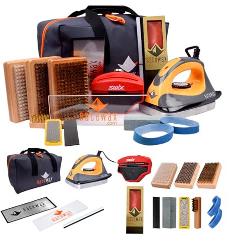 RaceWax Elite Ski Snowboard Tuning Kit: Komplett mit Eisen, Wachs, Kantenwerkzeugen und Bodenreparatur