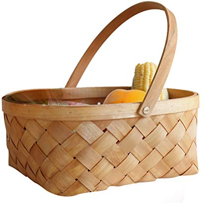 Tendycoco Cestino Vimini Con Manico in Legno Naturale Per Stoccaggio E Decorazione Casa Cesto Intrecciato Elegante Per Snack Giocattoli E Ufficio Dimensioni 20X18X11 Cm