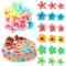 VEGCOO 70Pcs Edible Flower Cupcake Toppers, Multicolour Edible Cake Decorations Flower Birthday Cake Toppers for Girls Women's Baby Shower Birthday Wedding Party Cake Wall Party Food Decorations
