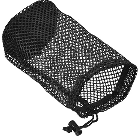 PATIKIL 8.7x5.1 Golfballtasche Bälle Collector Netztasche 24-32 Ball Mesh Tasche Netzbeutel Kordelzug Nylonsack mit Schnurverschluss für Golf Tennis Ball Schwarz