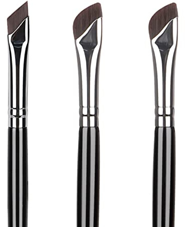 Etercycle Eyeliner Brushes Set, Fine Angled Eyeliner Eyebrow Concealer Brushes, Upgraded Sickle Ultra Thin Slanted Flat Angle for Beauty Cosmetic Tool(3 Pieces)