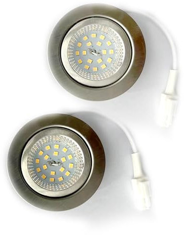 ruehalf 2Piece Cooker Hood Bulb LED 2.5W 220-240V for 60mm Hole Kitchen Under Cabinet Closet Lighting 20W Halogen Bulb Equivalent(Warm White 3000K)