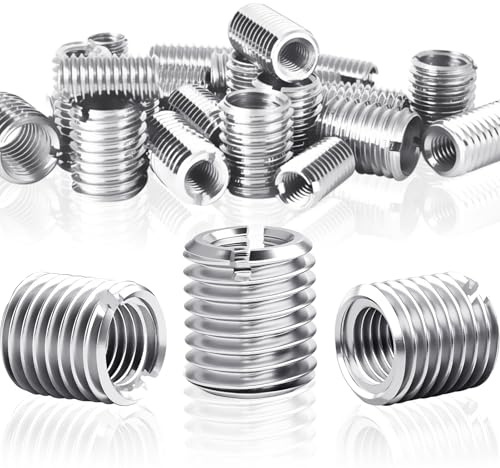 Jyvex gänginsats M12 till M10 x 15 mm, 24 stycken, gängadaptrar m12 m10, rostfritt stål, skruvkontakter, reduceringshylsa