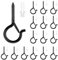 OUDQFCJ 15 Pezzi Ganci a Vite con Sicurezza per Piante, Casette per Uccelli, Giochi di Vento e Luci, Ganci Da Soffitto, Lampadario, Senza Fine, Muro, per Luci di Natale Esterno, Legno Occhielli (Nero)
