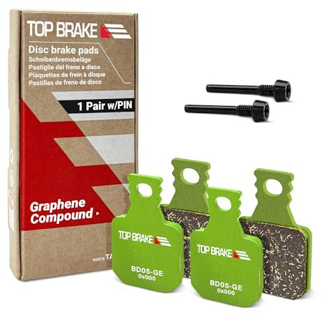TOPP BROMSskivbromsklossar kompatibla med MAGURA MT5 MT5e MT7 MT7 PRO MT Thirty MT Trail Front | grafenförening, långvarig, tyst och slät | ebike, MTB, eMTB, nedförsåkning, enduro race | Grön