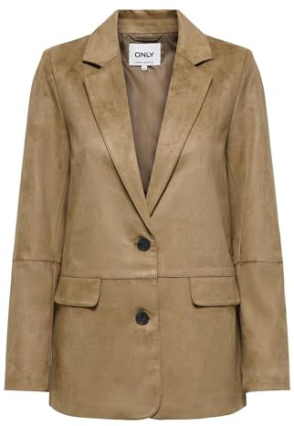 ONLY Onltulip Life Faux Suede Blazer CC Otw, Cognac, S