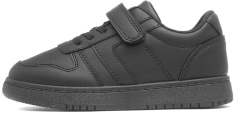 XL Kids Black Easy Fasten Strap Trainer - Size 12 Child UK - Black