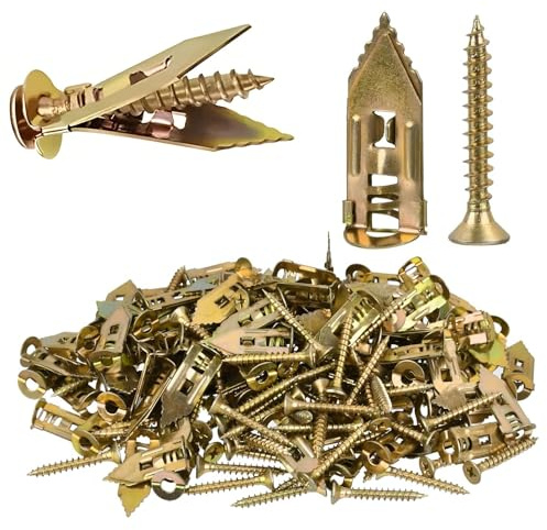 150 Pcs Self Drilling Drywall Anchors with #8 x 1-1/4'' Screws Kit, No Drill or Holes in Wall, Used On Drywall, Plaster Board, Gypsum, and Hollow Wall
