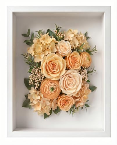 3D Shadow Box Frame, 3cm Deep Box Frame, White | Wooden Shadow Box for DIY, Photos, Wedding Bouquet, Crafts, Memory Keepsakes & Artworks
