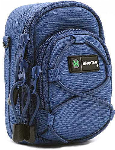 Baxxtar Bluestar V4 Kameratasche blau Größe (L) kompatibel mit Coolpix S9900 A900 A1000 - Lumix DC TZ202 TZ99 TZ96 TZ95 TZ91 DMC TZ101 TZ81 LX15 - PowerShot SX730 SX740