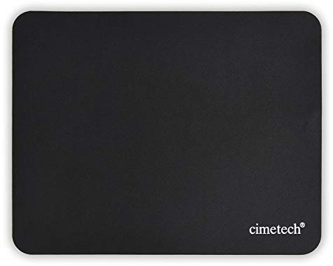 cimetech Mouse Mat Office Mouse Pad Mousepad 23 x 18 cm Ultra Thin Improves Speed and Accuracy, Non-Slip Rubber Base, Textured, Wear-Resistant, Washable, Black
