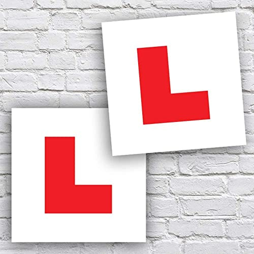 Handmade By Stukk 2 x L PLATE Self Adhesive Vinyl Learner Department of Transport Legal Size Stick on Stickers 178mm