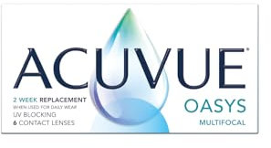 ACUVUE OASYS MULTIFOCAL - Lenti a contatto quindicinali per la presbiopia - Protezione UV;-5.00 diottrie; BC 8.4; DIA 14.30; ADD High; 6 lenti