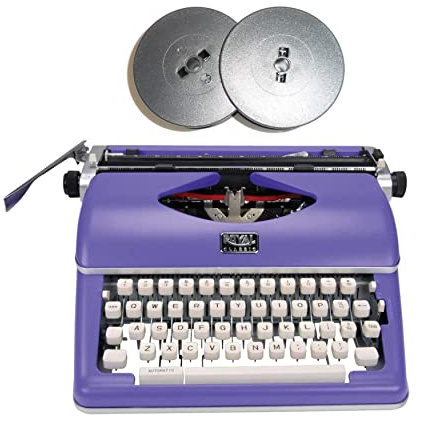 Royal Classic Retro Manual Typewriter (Purple) Bundle with Extra Ribbons (2 Items)