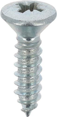 Restagraf - Vis à Tôle - Tête Fraisée Bombée Pozidrive - Acier Zingué Blanc - Standard DIN 7983 - Fixation Carrosserie - Réf. 628 - Sachet de 35