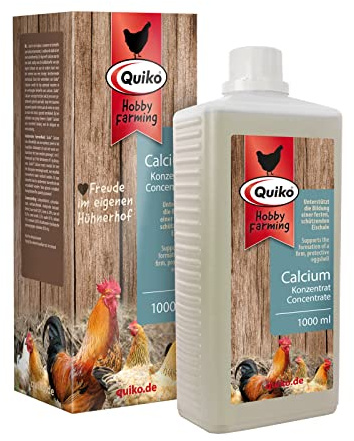 Quiko Hobby Farming Calcium Concentré 1000ml - pour Poules, cailles & volailles - Apport Optimal de calcaire - Idéal pour la Phase de Ponte