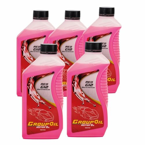 GROUPOIL Antigelo 5X1L Red G12 Liquido antigelo- Antigelo Rosso, Liquido refrigerante auto-100% Made in Italy