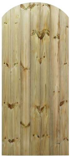 Bespoke Custom Made to Measure Wooden Garden Gate/Tongue & Groove Arch Top[6ft Tall (180cm),Upto 750mm Wide,No Hinges]