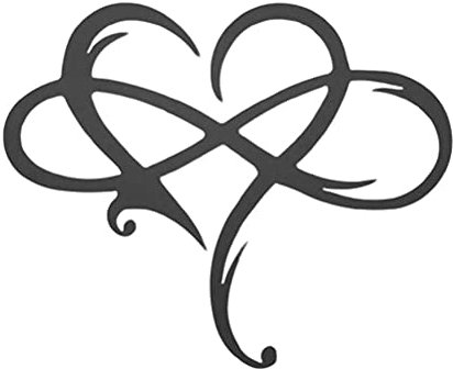 Wifehelper Cuore Infinito Decorazione da Parete in Metallo Arte Acciaio Inossidabile Cuore d'Amore Ornamento Decorativo Amore Eterno Decorazione da Appendere a Parete Ornamenti per Interni