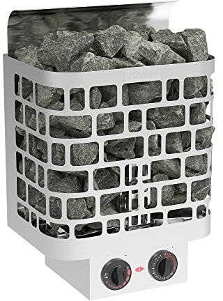 Sawo Krios - Stufa elettrica per sauna a parete, in acciaio inox, 230 V/400 V (4,5 kW NB)