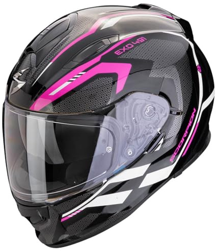 Scorpion Exo 491 Kripta Nero Rosa | Casco integrale da moto con visiera solare | Unisex uomo e donna omologati ECE 22.06 Omologato ECE 22.06 (XS)