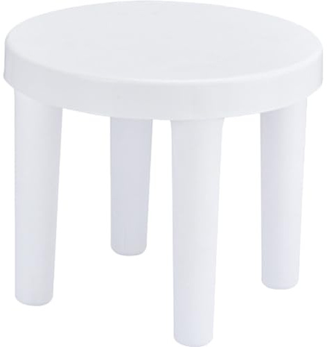 Ciieeo Marchepied de lit à 3 pieds - Tabouret - Tabouret - Tabouret à 3 niveaux - Tabouret en bois - Tabouret rond en plastique blanc épais