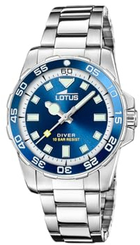LOTUS Reloj Mujer Analógico de Acero Inoxidable 316l Plateado - Movimiento de Cuarzo - Cristal Mineral de Alta Resistencia - Resistente al Agua 10 ATM 18936/5 - Trendy