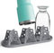 NiHome Silicone Water Bottle Drying Racks 3PCS With Drip Tray, Cheese Style for Faster Drying, Fits Stanley Cups, Owala Sports, Baby Bottles, Thermoses, Wine Glasses (Dark Gray)