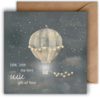 Sternenkind Karte mit Umschlag - Einfühlsame Trauerkarte Kondolenzkarte Verträumte Beileidskarte mit schöner Botschaft Kindstod Verlust Kind Fehlgeburt Beileid Trauerfeier Beerdigung (125 x 125 mm)