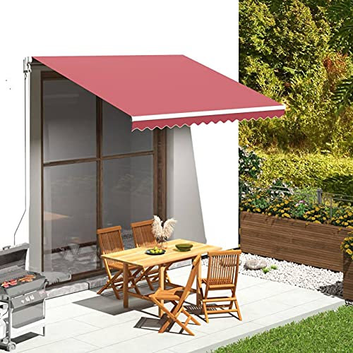 Outdoor Retractable Awning Fabric Replacement for Balcony Patio Sun Shade Awning with Extendable Arms Brown 5x3.5m Outdoor Drop Arm Sun Shade Awning for Home Furniture